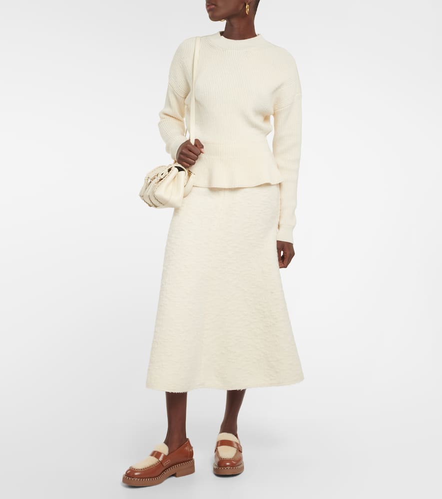 Chloe Noua shearling-trimmed leather loafers