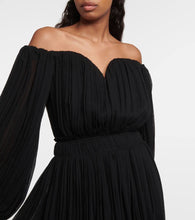 Chloe Off-shoulder virgin wool midi dress