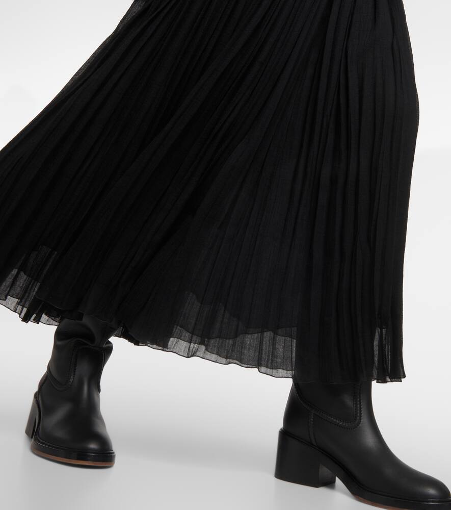 Chloe Off-shoulder virgin wool midi dress