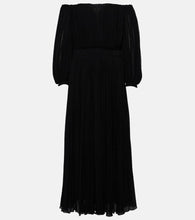 Chloe Off-shoulder virgin wool midi dress