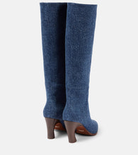 Chloe Oli denim knee-high boots