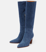 Chloe Oli denim knee-high boots