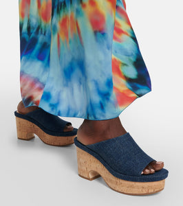 Chloe Oli denim platform mules