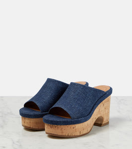 Chloe Oli denim platform mules
