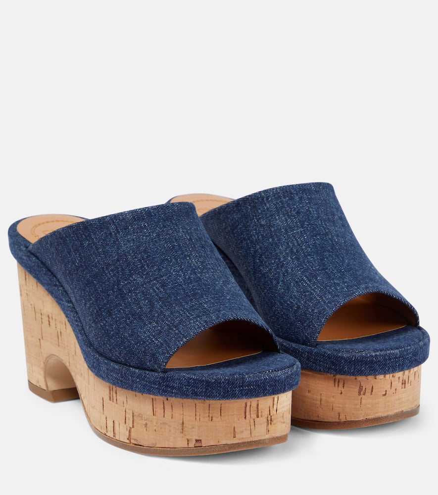 Chloe Oli denim platform mules