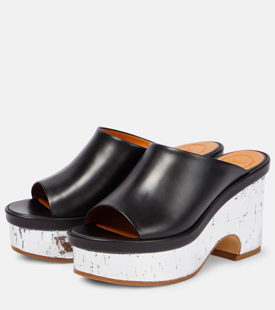 Chloe Oli leather platform mules