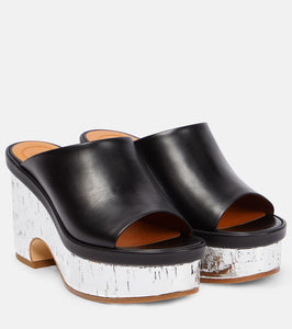 Chloe Oli leather platform mules