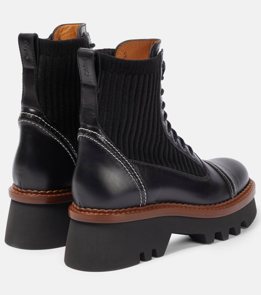Chloe Owena leather lace-up boots
