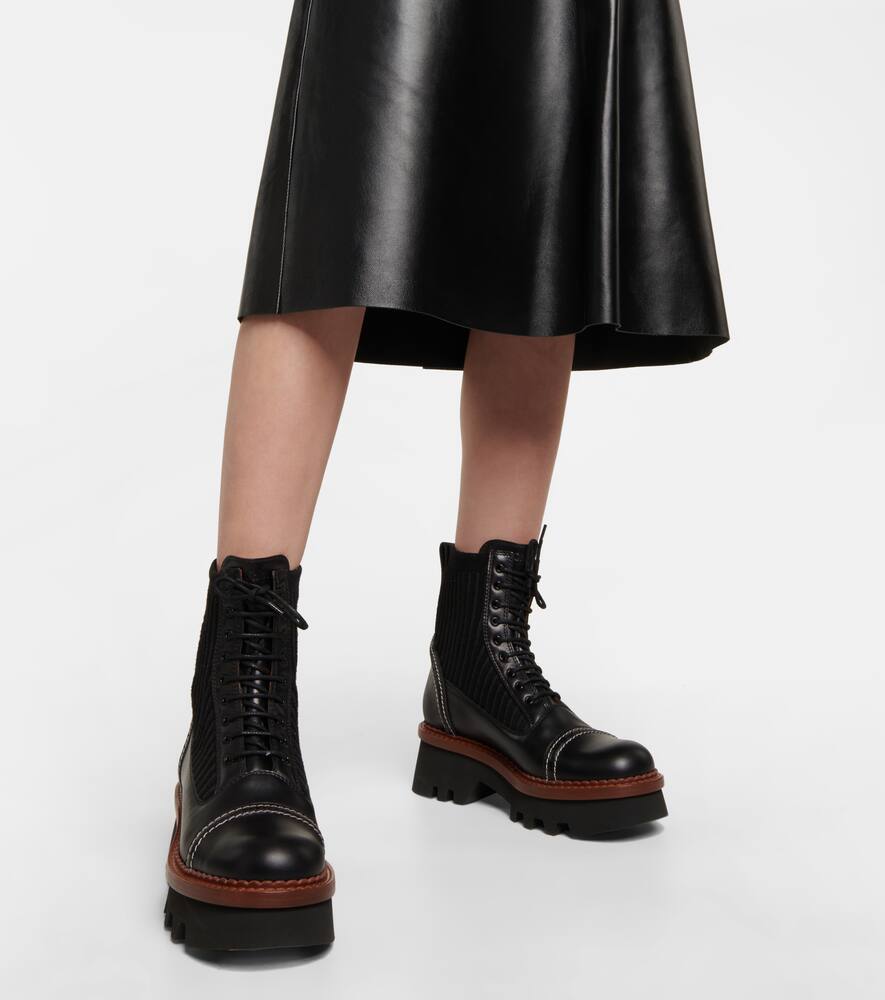 Chloe Owena leather lace-up boots
