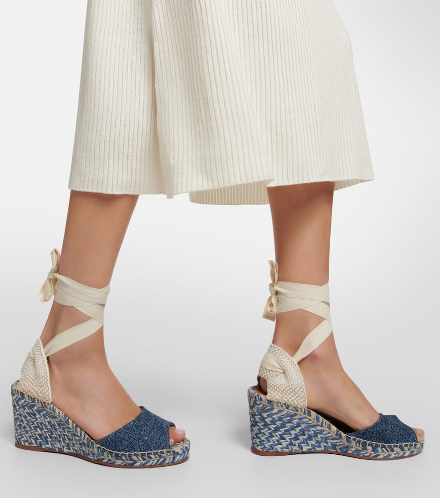 Chloe Piia denim espadrille wedges