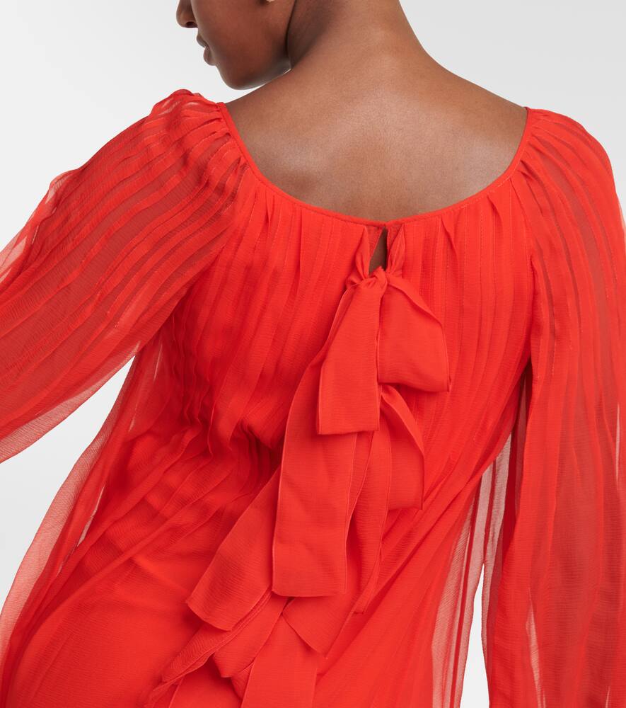 Chloe Pleated silk mousseline maxi dress