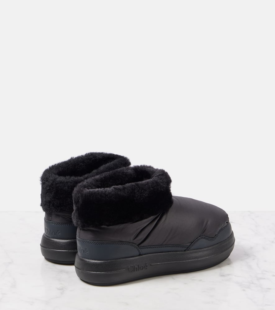Chloe Polar faux shearling-trimmed ankle boots