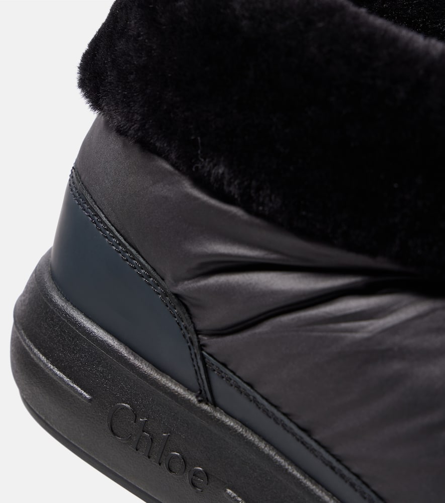 Chloe Polar faux shearling-trimmed ankle boots