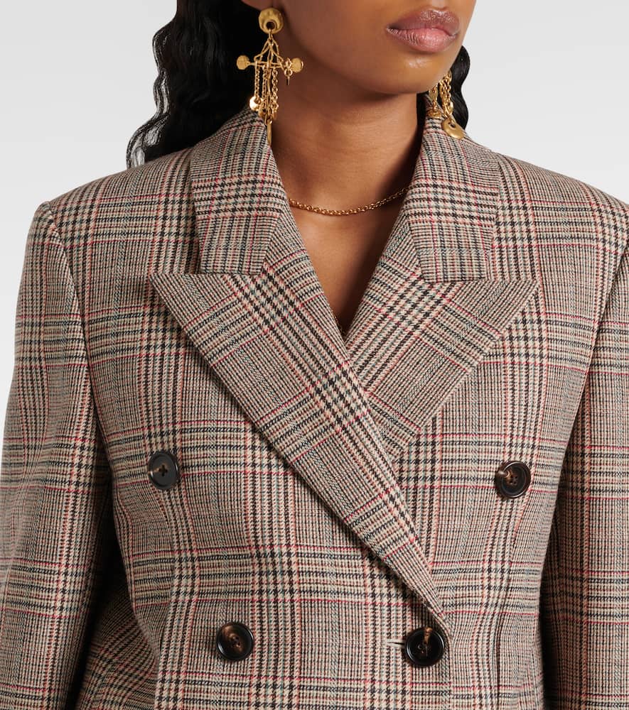 Chloe Prince of Wales check wool-blend blazer