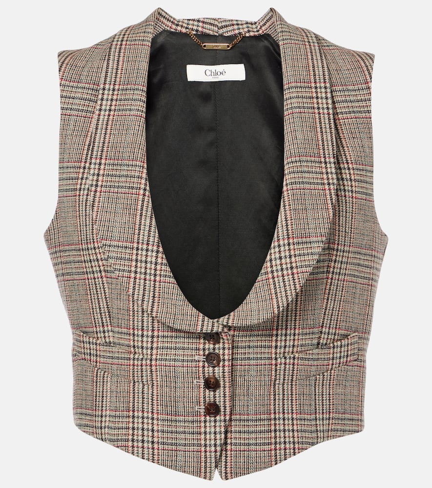 Chloe Prince of Wales wool-blend waistcoat