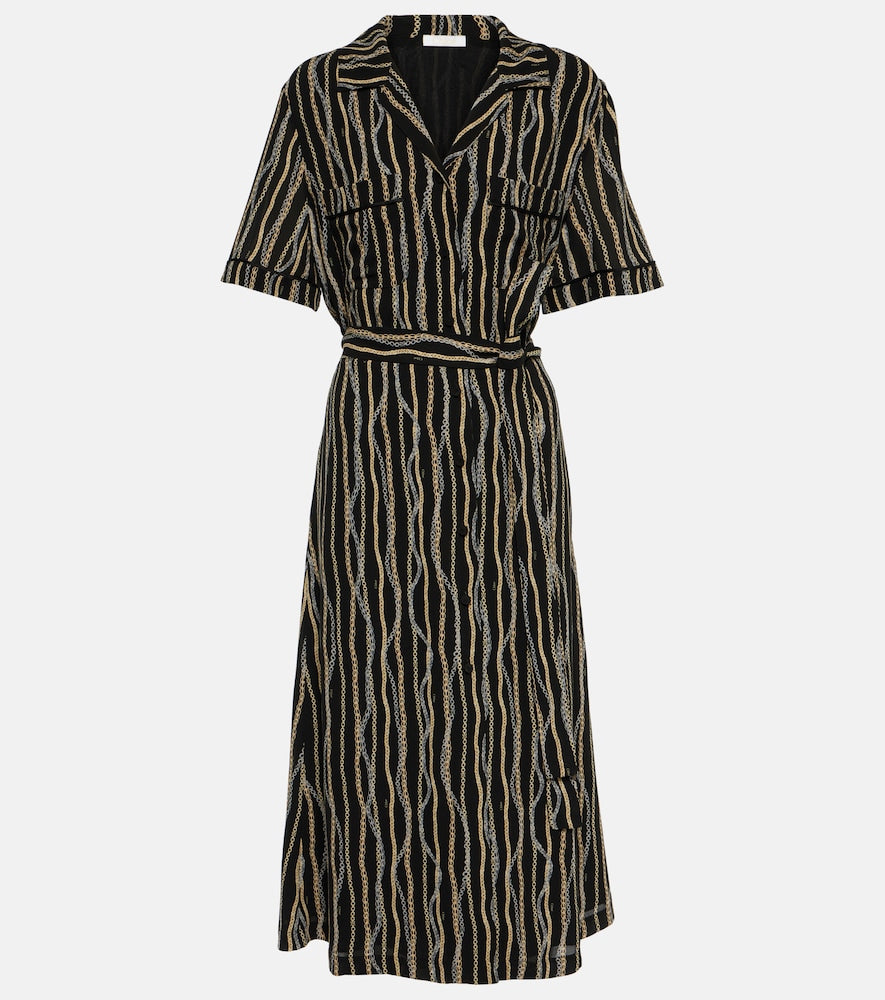 Chloe Printed silk sabl√É¬© shirt dress. Chloe 印花真丝衬衫裙