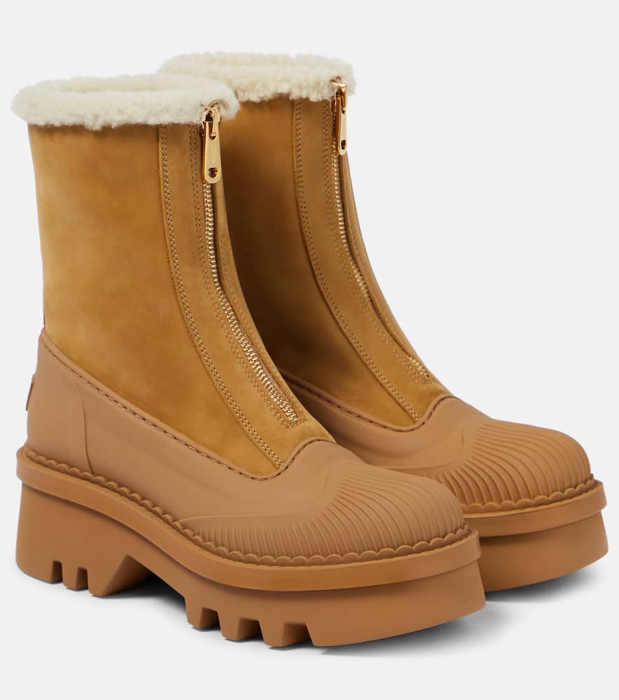 Chloe Raina shearling-lined leather ankle boots