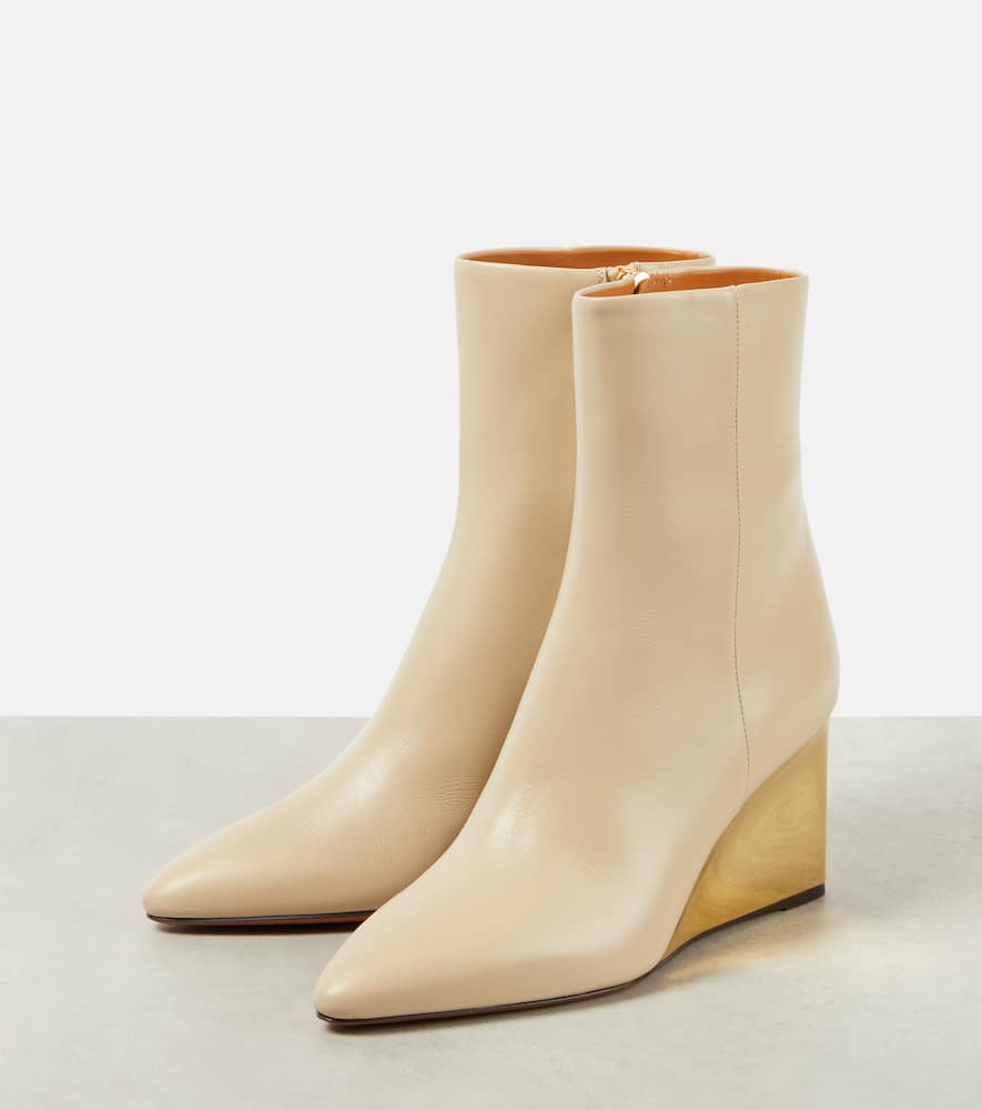Chloe Rebecca leather wedge ankle boots