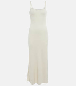 Chloe Ribbed-knit wool-blend slip dress