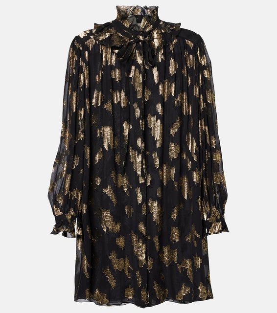 Chloe Ruffled silk-blend minidress