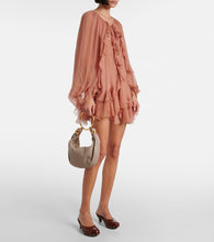 Chloe Ruffled silk muslin cape