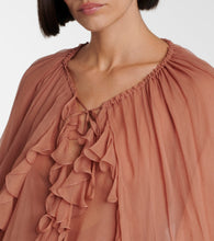 Chloe Ruffled silk muslin cape