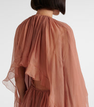 Chloe Ruffled silk muslin cape