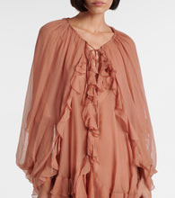 Chloe Ruffled silk muslin cape