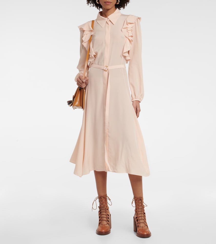 Chloe Ruffled silk shirt dress