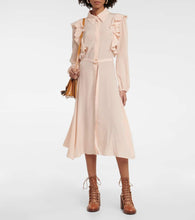 Chloe Ruffled silk shirt dress