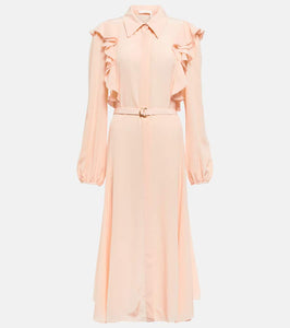 Chloe Ruffled silk shirt dress