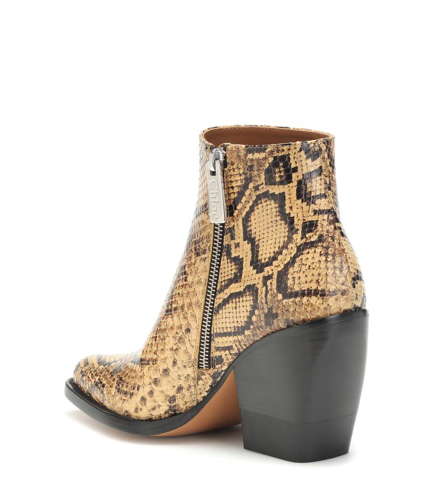 Chloe Rylee snake-effect leather boots