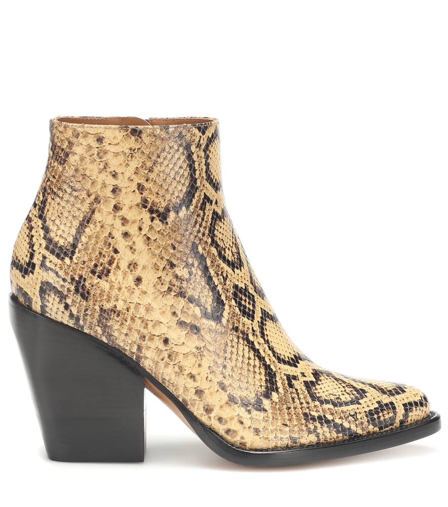 Chloe Rylee snake-effect leather boots