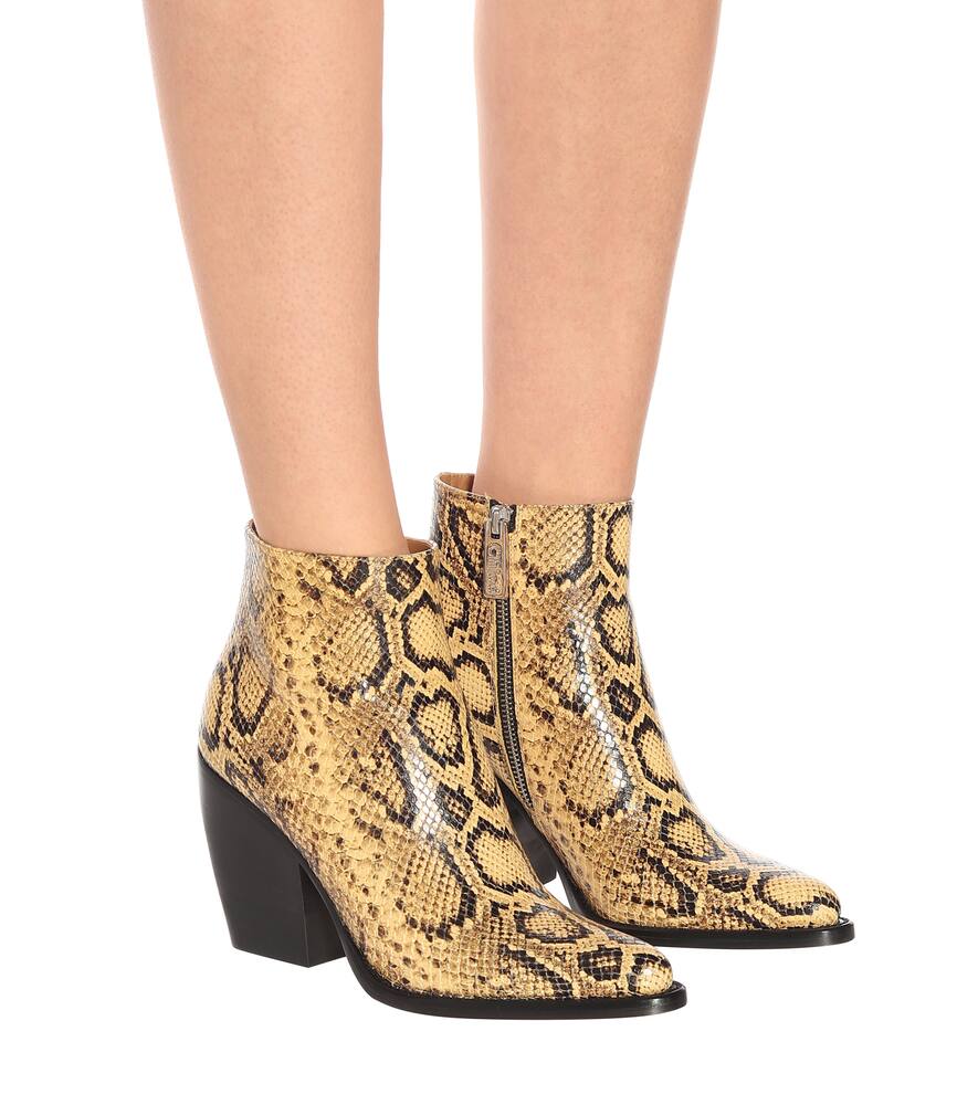 Chloe Rylee snake-effect leather boots
