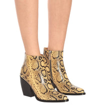 Chloe Rylee snake-effect leather boots