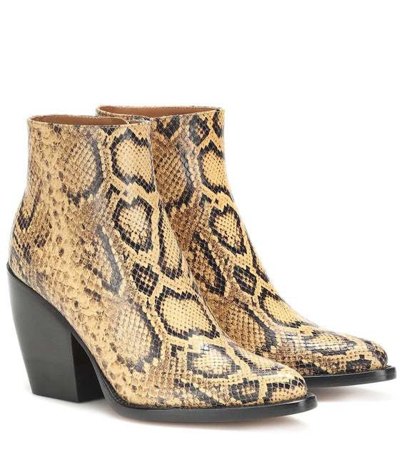 Chloe Rylee snake-effect leather boots