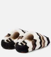 Chloe Saam chevron shearling slides