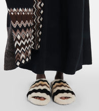 Chloe Saam chevron shearling slides