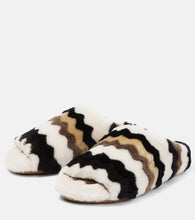 Chloe Saam chevron shearling slides