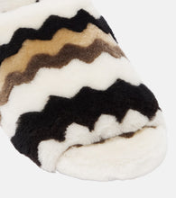 Chloe Saam chevron shearling slides