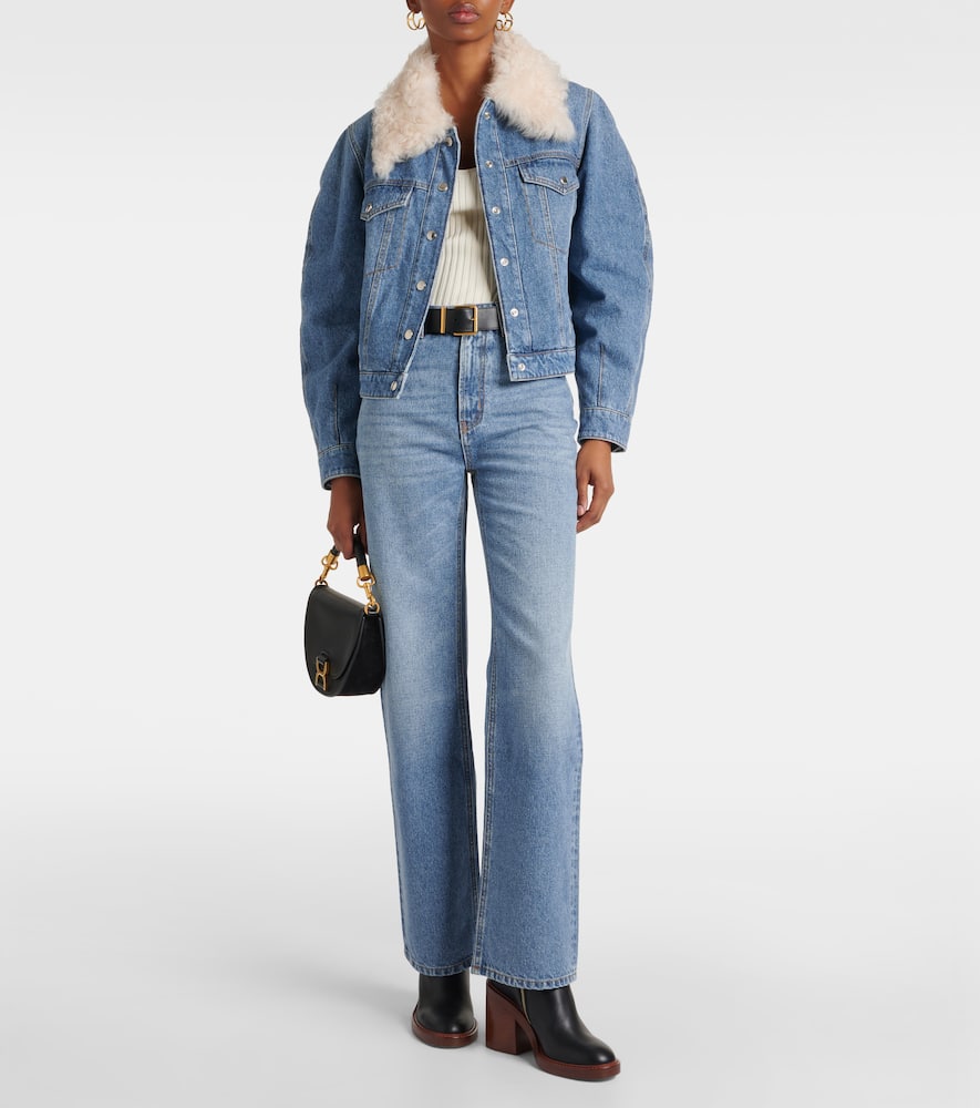 Chloe Shearling-trimmed denim jacket