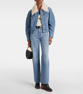 Chloe Shearling-trimmed denim jacket