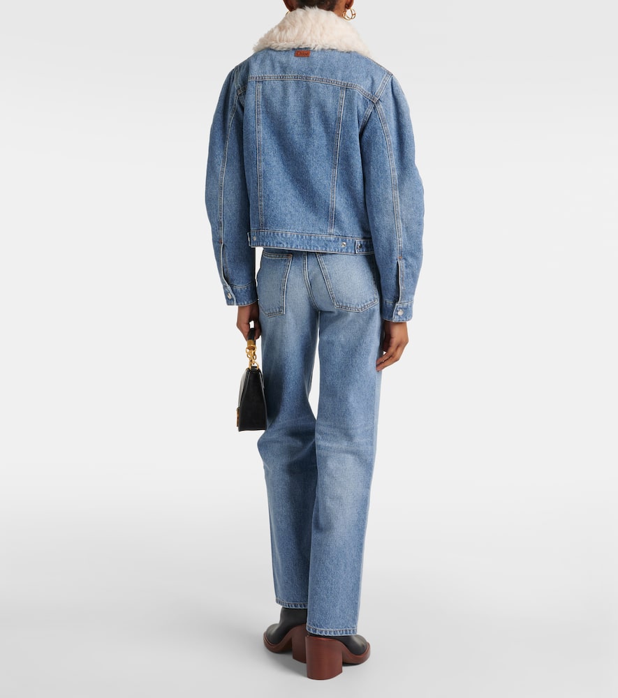 Chloe Shearling-trimmed denim jacket