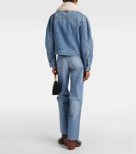 Chloe Shearling-trimmed denim jacket