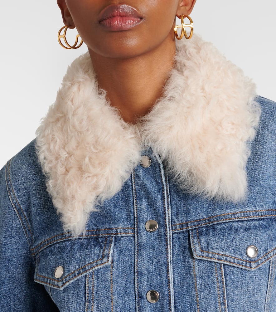 Chloe Shearling-trimmed denim jacket