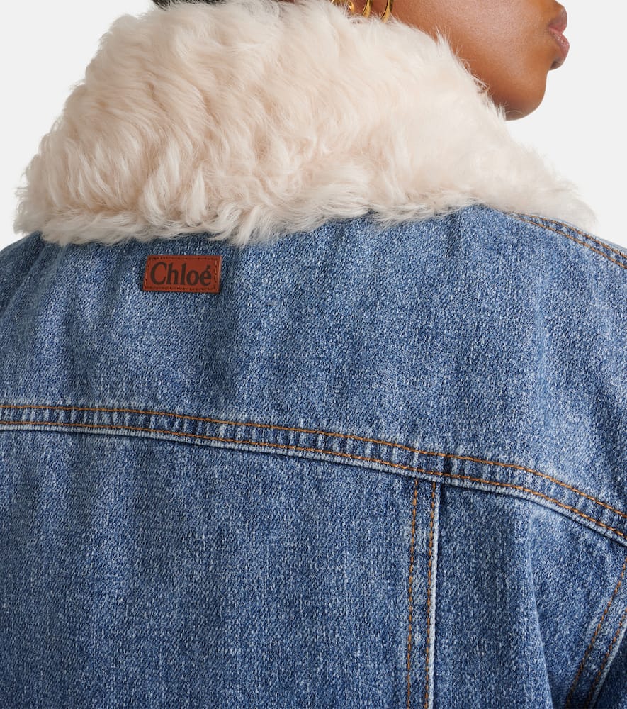 Chloe Shearling-trimmed denim jacket