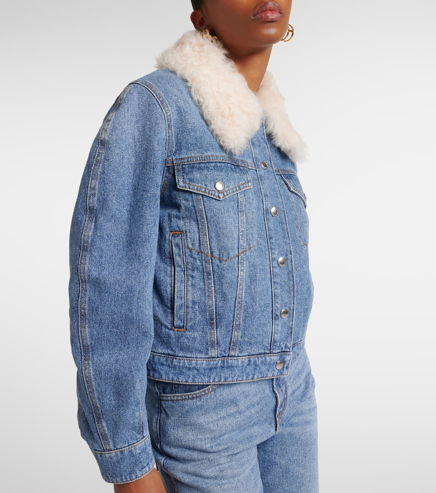 Chloe Shearling-trimmed denim jacket