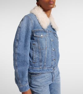 Chloe Shearling-trimmed denim jacket