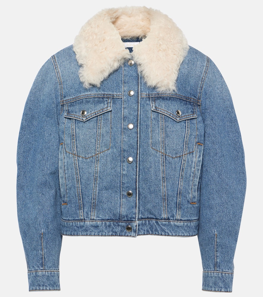 Chloe Shearling-trimmed denim jacket