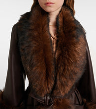 Chloe Shearling-trimmed leather wrap jacket